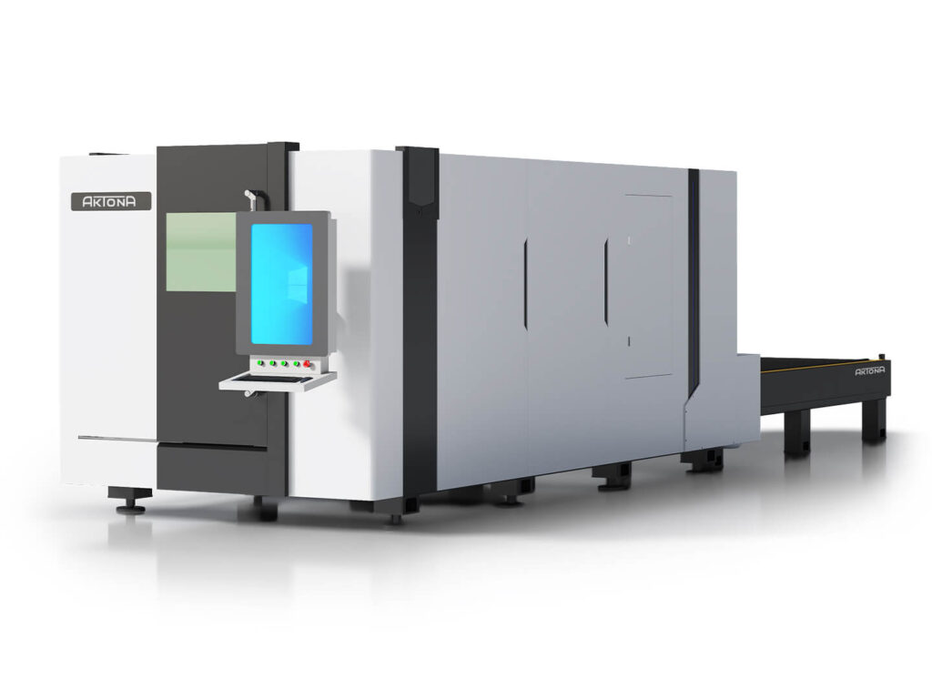 Zamknięta wycinarka fiber Aktona HSD z wymiennymi stołami.