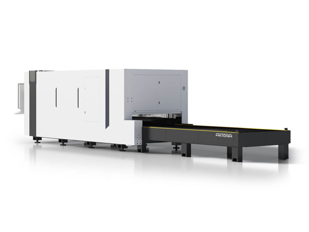 Aktona HSD: Zamknięta wycinarka fiber z wymiennymi stołami.