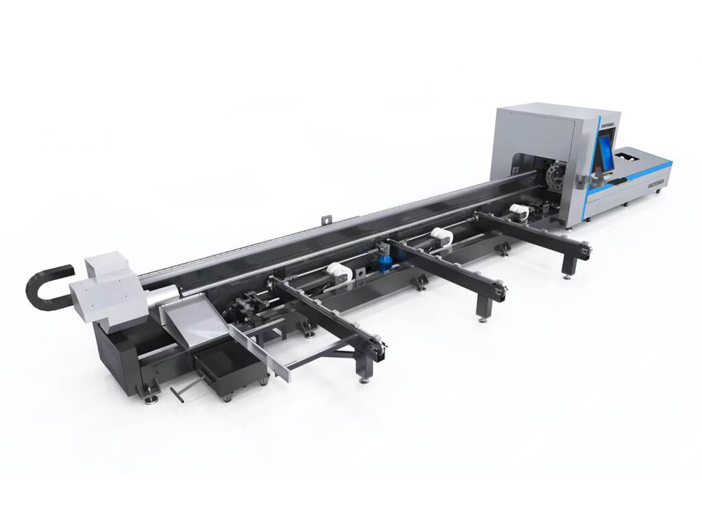 Automatyczna piła do cięcia rur i profili metalowych. Precyzyjne cięcie, obróbka metali.